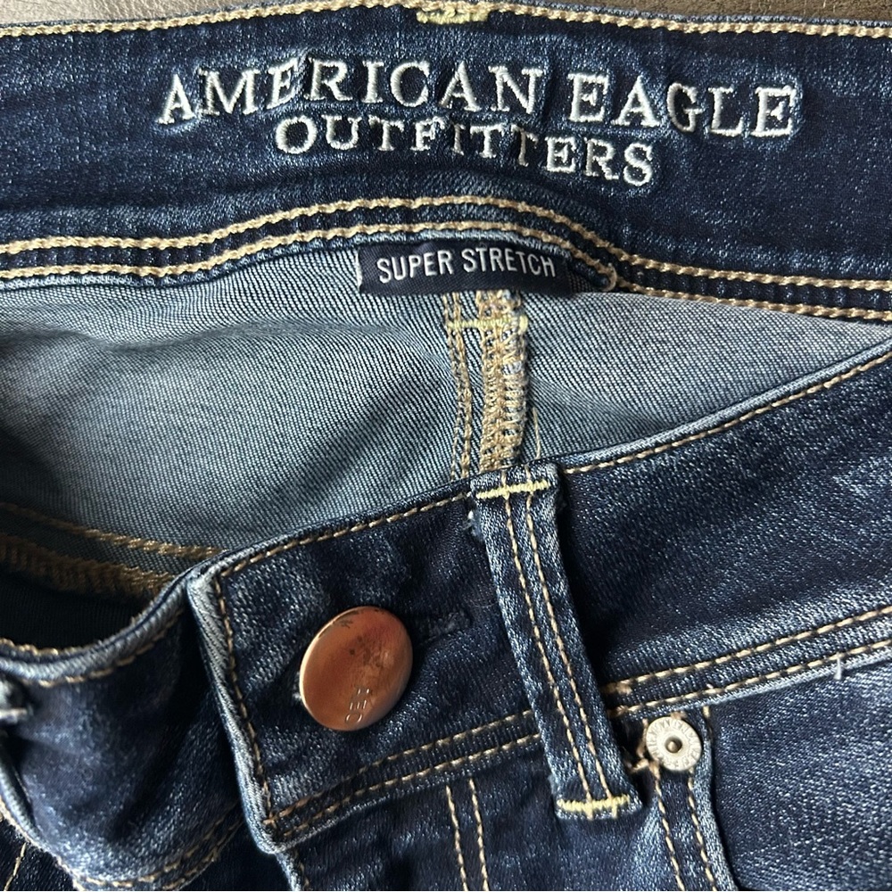 American Eagle Outfitters Deep Blue Flare Jeans - Picture 3 of 8